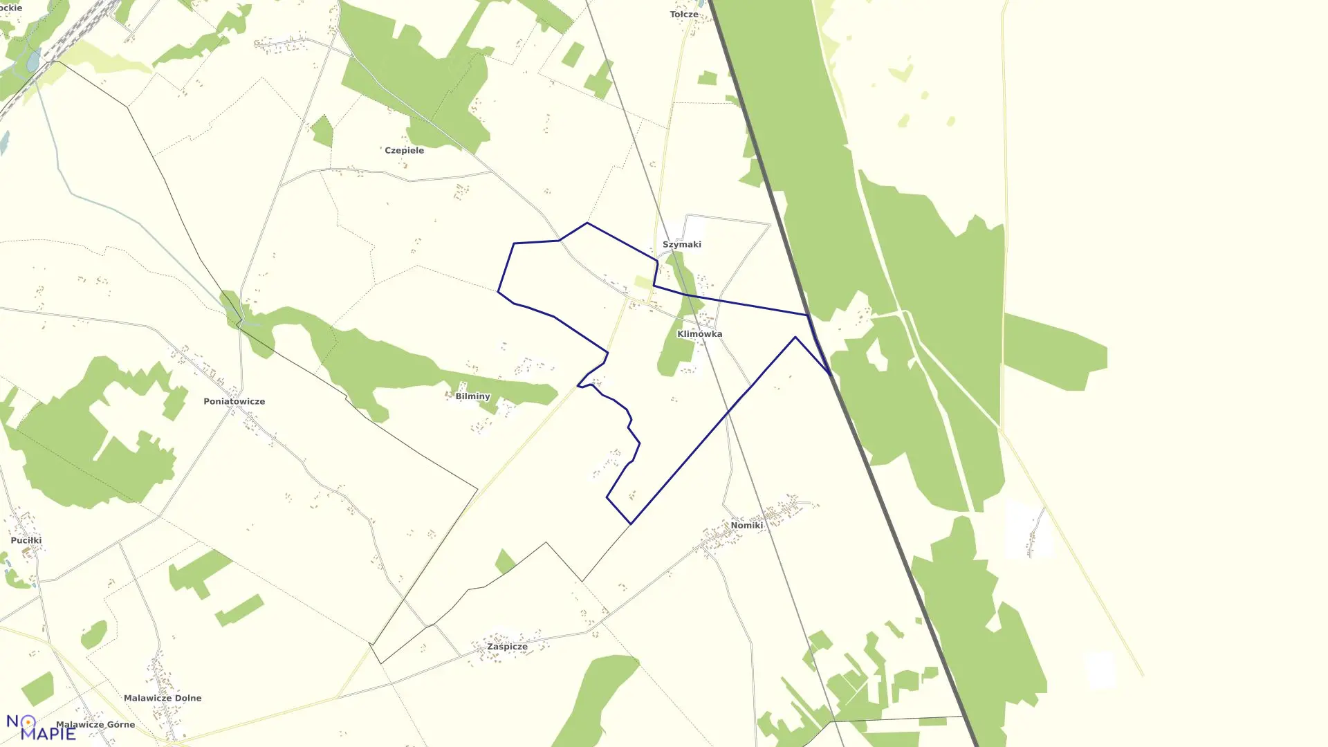 Mapa obrębu KLIMÓWKA w gminie Kuźnica