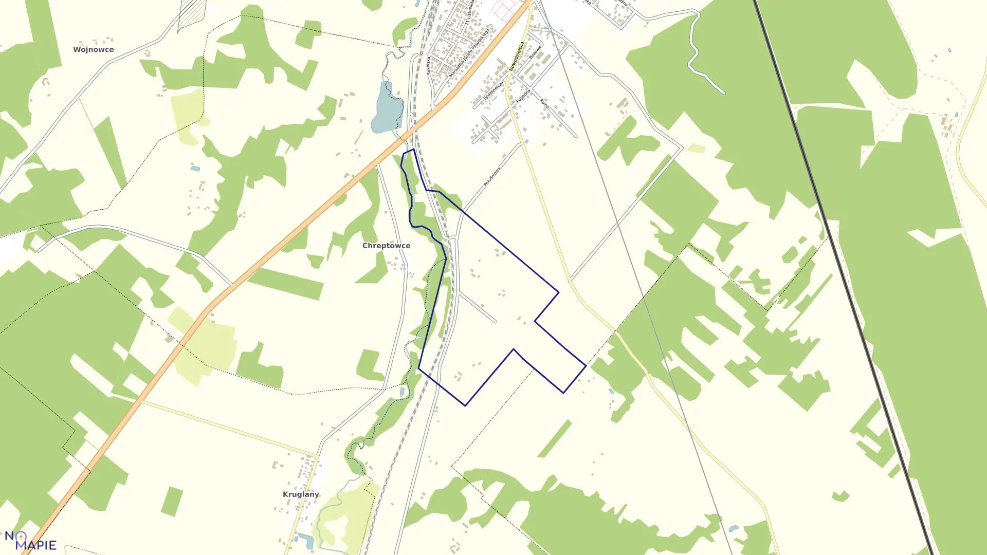 Mapa obrębu KOWALE KOL. w gminie Kuźnica