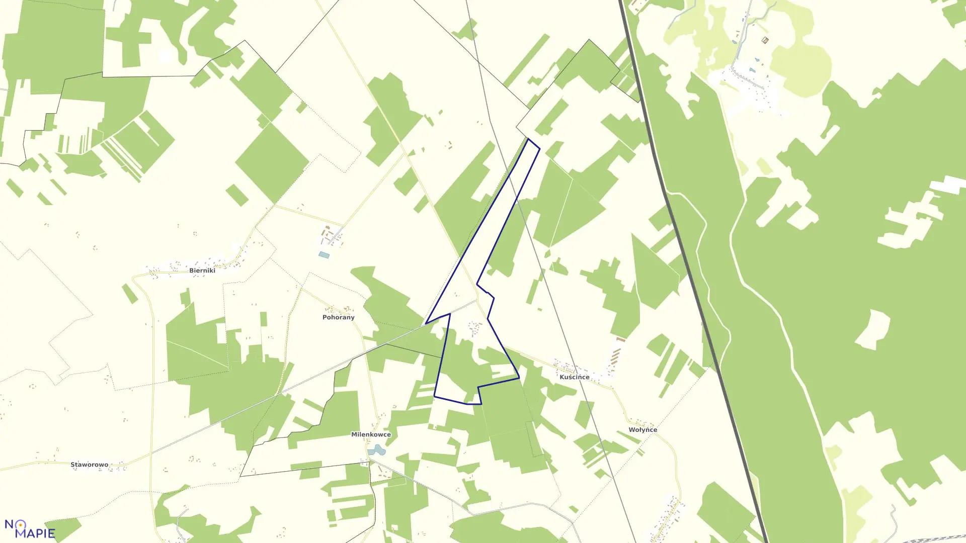 Mapa obrębu ZAJZDRA w gminie Kuźnica